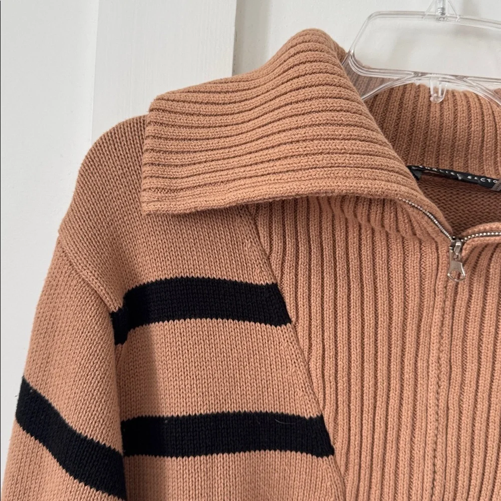 Tuckernuck English Factory Striped Knitted Half Zip Up Sweater Size S